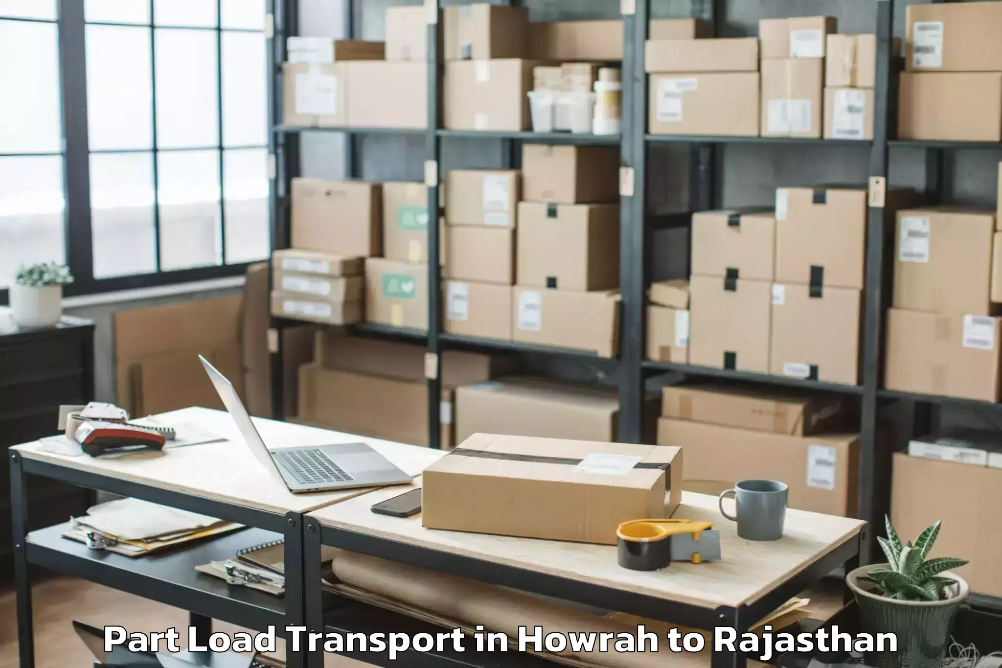 Professional Howrah to Iihmr University Jaipur Part Load Transport